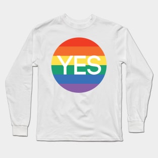 YES, Scottish Independence Pride Flag Coloured Circle Design Long Sleeve T-Shirt